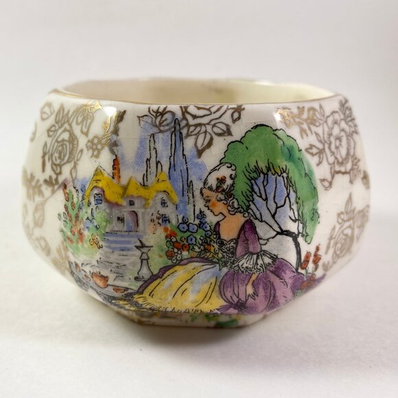 Set of two James Kent sugar bowl H&K Tunstall chintz nut dish pin dish - Picture 6 of 9